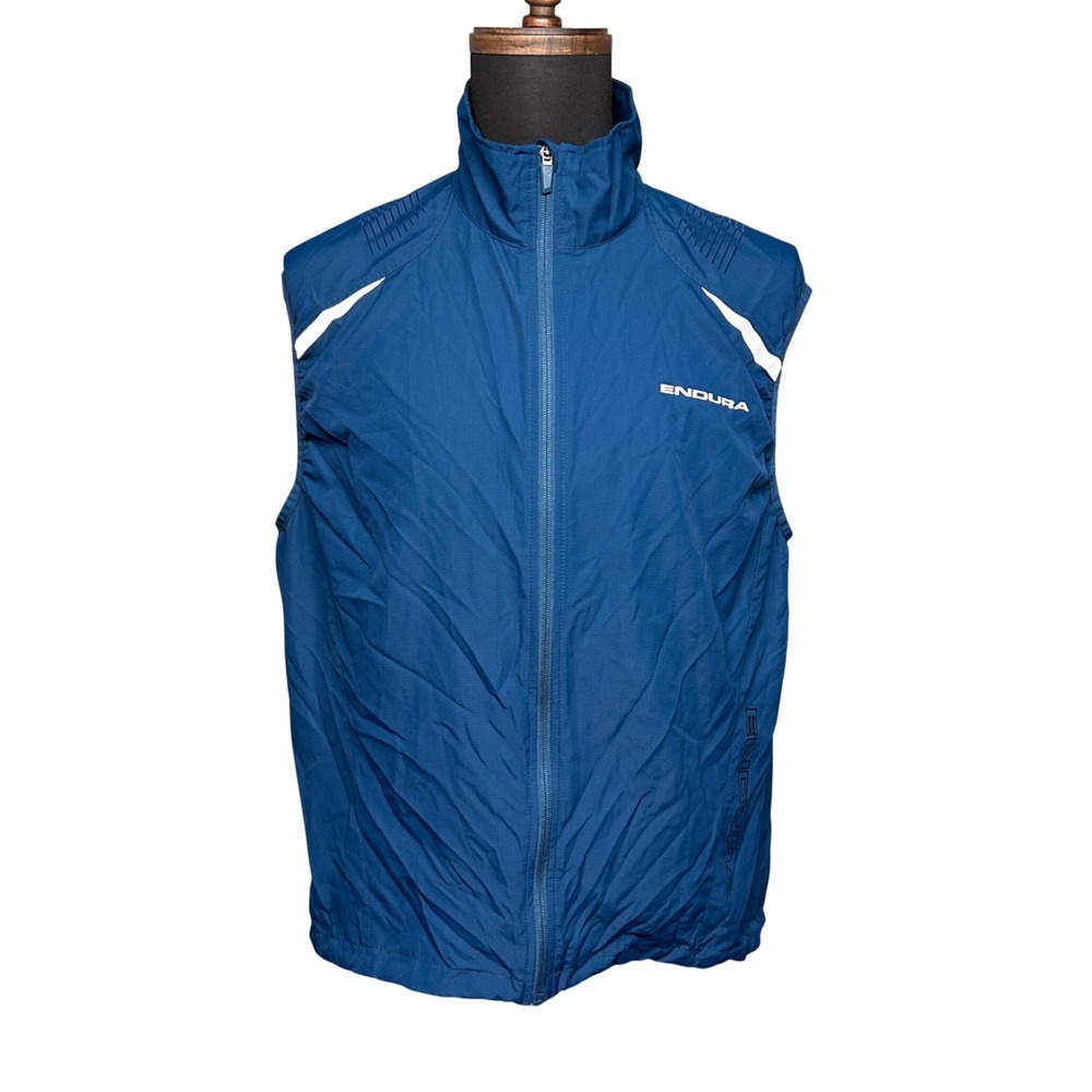 Endura Humvee Gilet Men XL Blue Cycling Vest Reflective Mesh Back